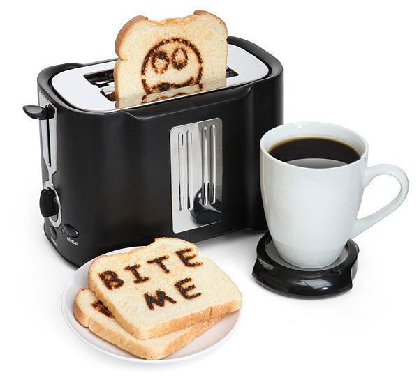 Bite Me Pop Art Toaster with USB Coffee Plate